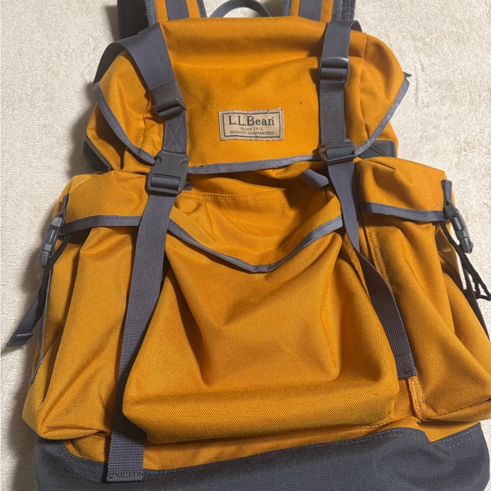 L.L. Bean Men's Mustard and Charcoal Backpack